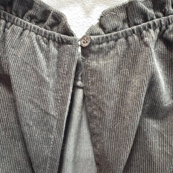 Copper Key Black Corduroy Babydoll Dress M Tiered Cottage Long Sleeve - Picture 8 of 8